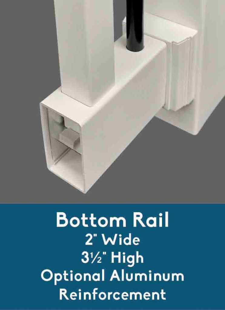 Single Bottom Railing 100 Series - Shoreline Vinyl