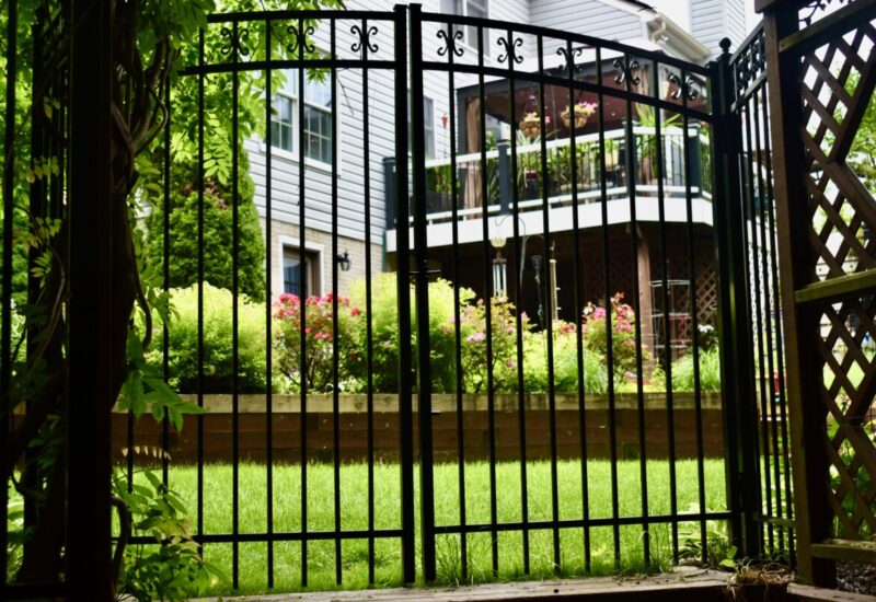 Bay Breeze Black Bay Breeze Traditional Bottom Rainbow Gate with Butterfly Scrolls