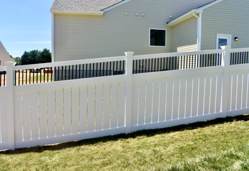 Galena White Galena with Black Aluminum Accent Pickets
